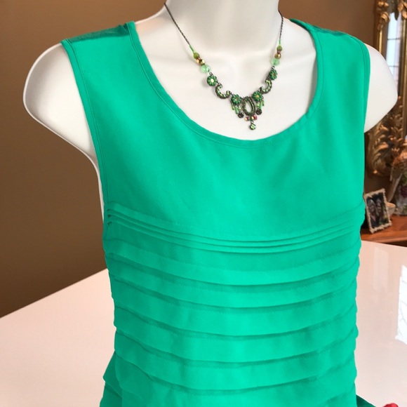 💐DANA BUCHMAN GREEN LAYERED TOP SIZE XL💐 - Picture 7 of 14